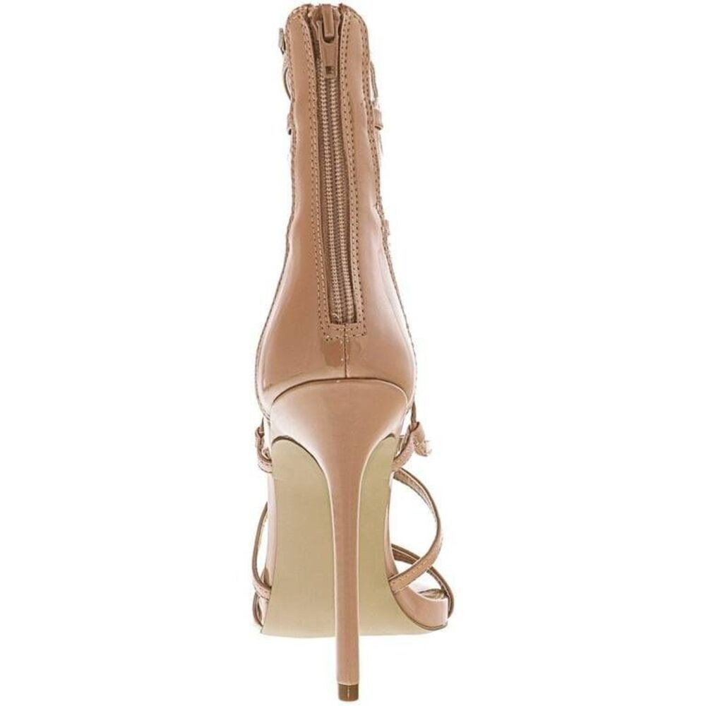 Steve Madden Flaunt Nude Patent Strappy Heels - Picture 3 of 5